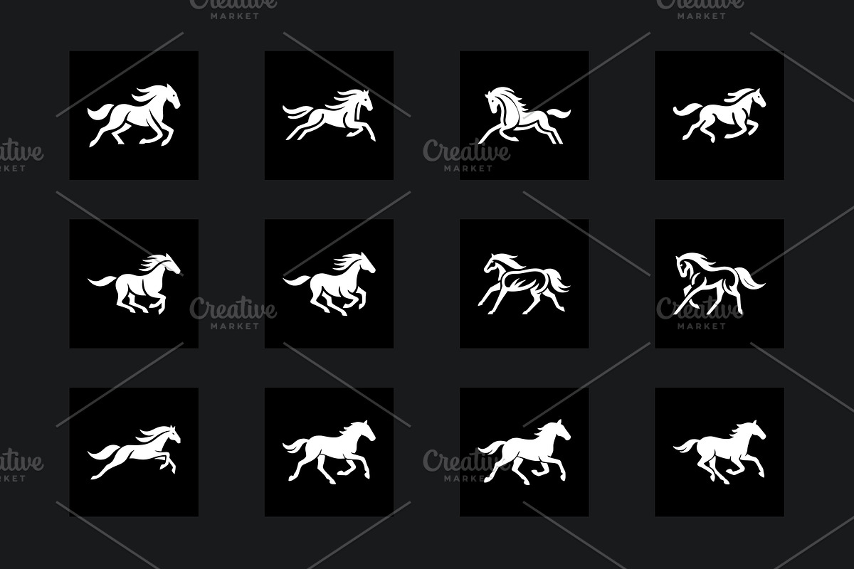 60 Horse Silhouette Logo Bundle, a Branding & Logo Template by Vectorium Studio (Photo 7 of 11)