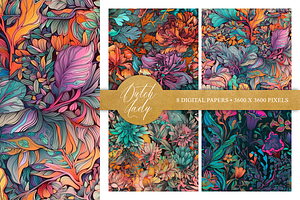 Seamless Flowers & Foliage Patterns