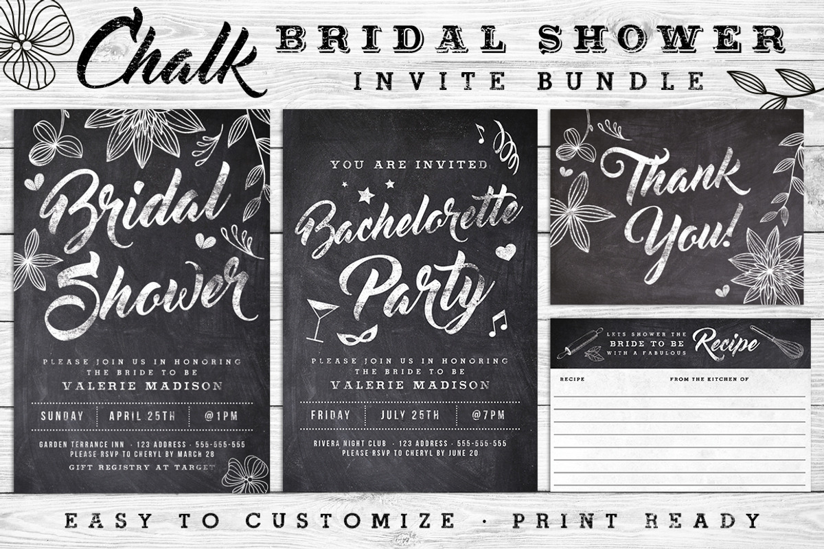 Massive Chalk Wedding Bundle 60% off, an Invitation Template by SkyvaraSupply (Photo 3 of 12)