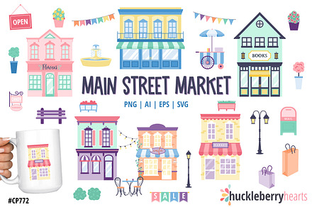 Shop Clipart | Market Buildings SVG