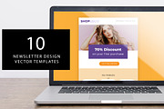 Newsletters templates vector design, an Email Template by RioCloud (Thumbnail 1 of 2)