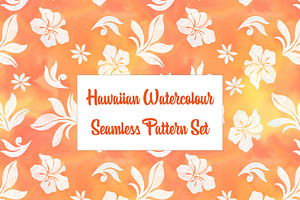 Hawaiian Flowers Seamless PatternSet