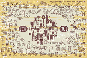 Pub Foods&Drinks | Doodle Vector