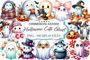 Halloween Cute Ghost Collection Clip, an Illustration by designcity5 (Thumbnail 1 of 5)
