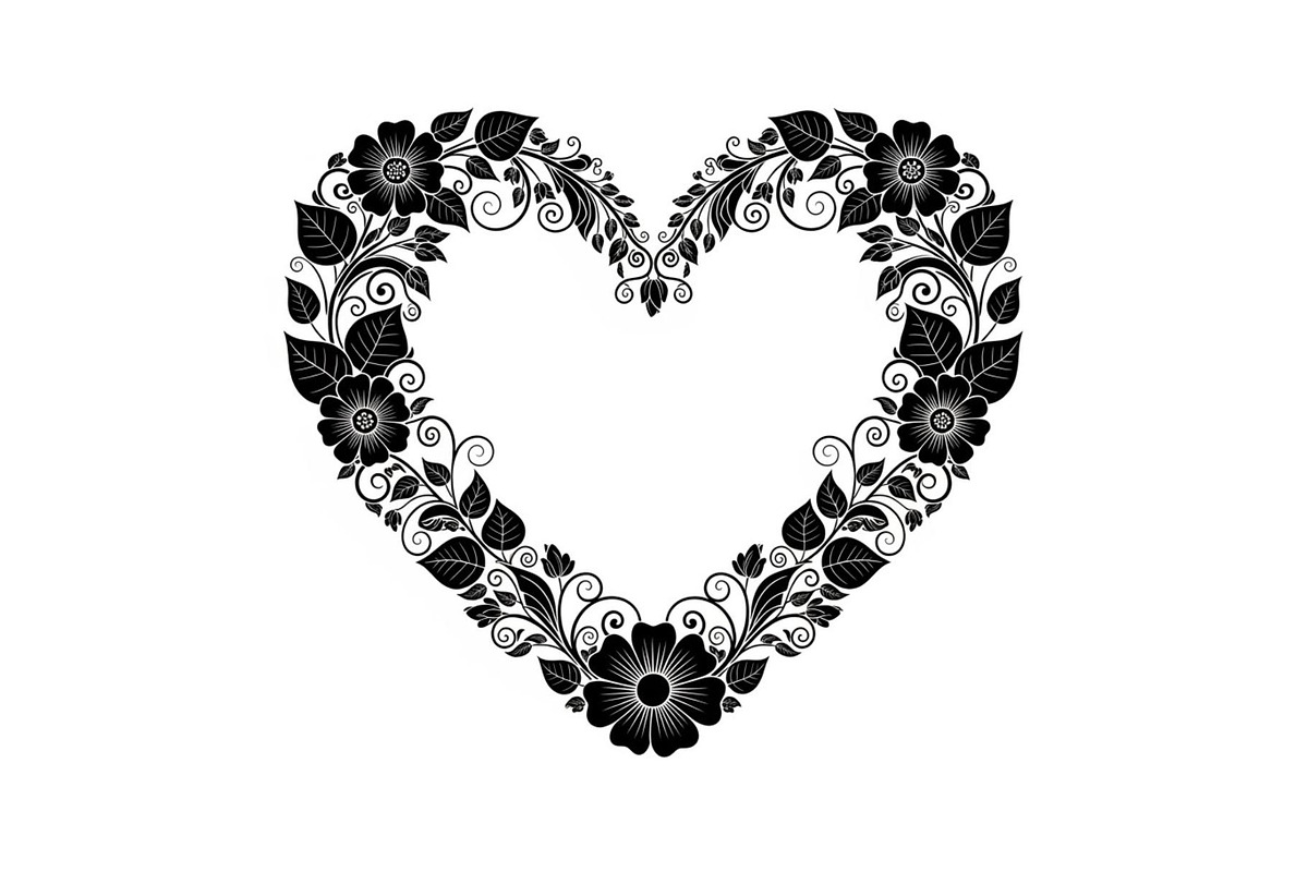 Floral Heart Frame Silhouette Pack, an Illustration by Artivon (Photo 38 of 49)