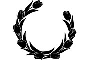 Floral Heart Circle WreathBlack Set, a Seasonal Illustration by Designer_Momina (Thumbnail 3 of 18)