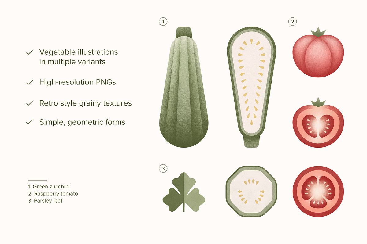 Vegan Illustration Set, a Food Illustration by Paulina Sara Design (Photo 2 of 12)