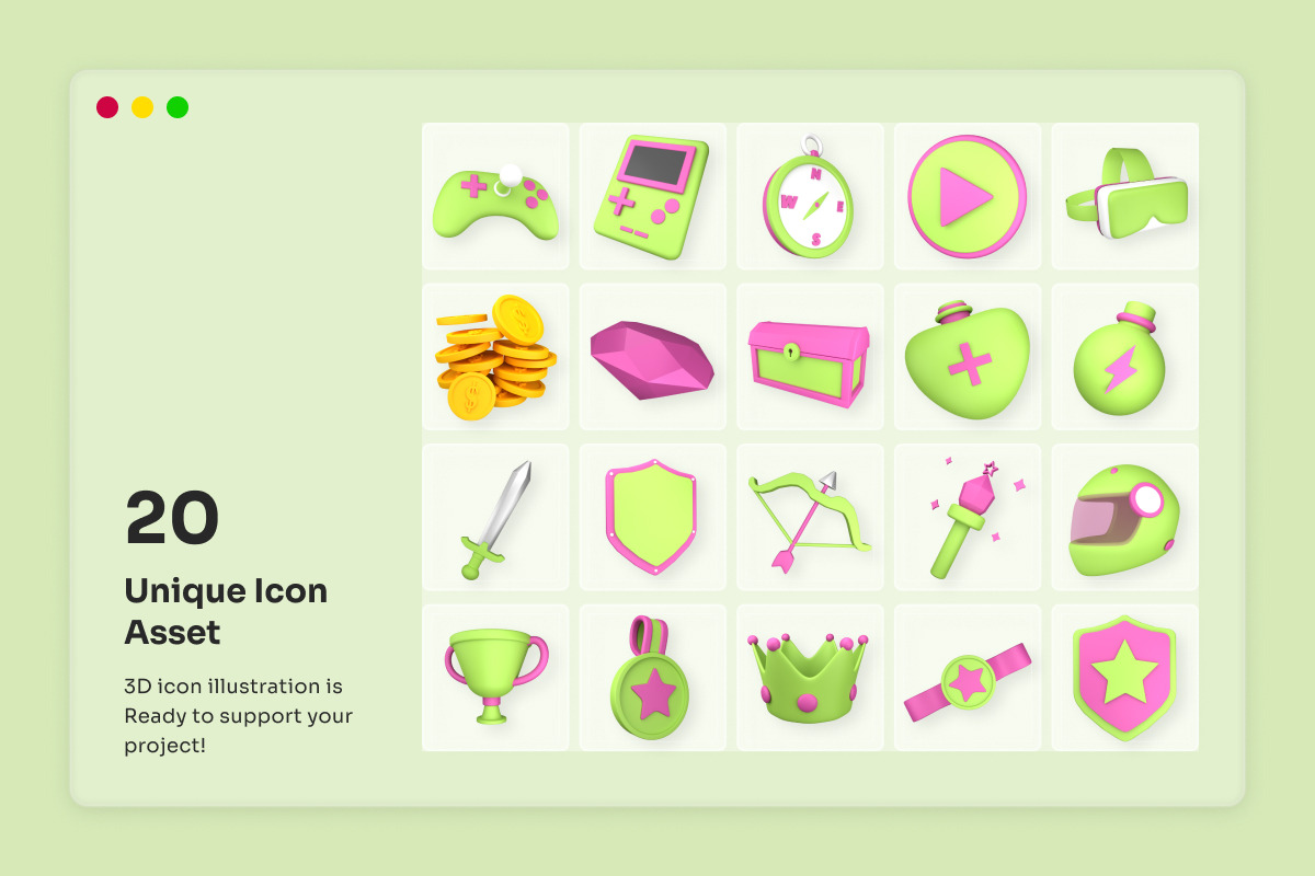 Colorful 3D Game Icon Set, a Technology Illustration by twinstd (Photo 6 of 6)