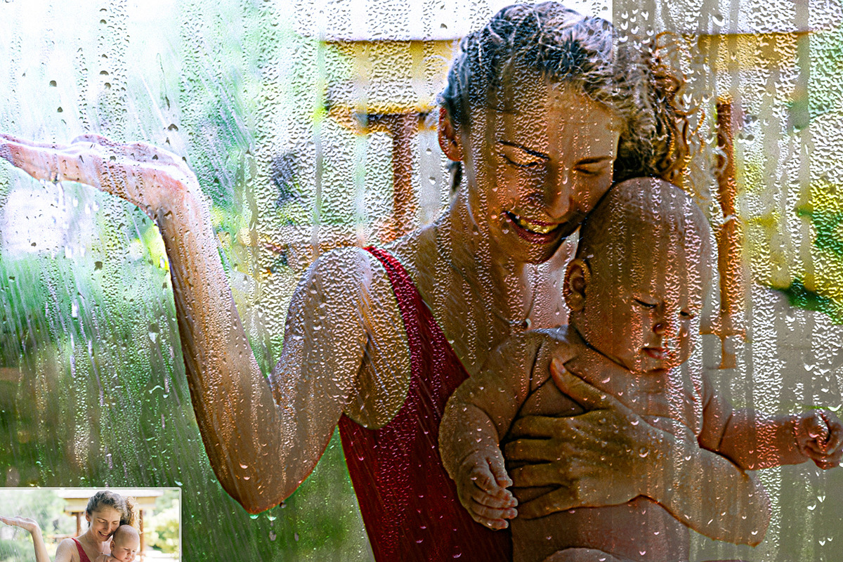 Wet Glass Effect Photoshop Action, an Action Add-On by Studio Retouch (Photo 7 of 16)