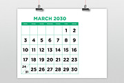 2030 Large No. Color 8.5x11 Calendar, a Stationery Template by Running With Foxes (Thumbnail 3 of 6)