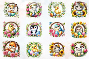Easter animals wreath sublimation, an Illustration by RobertsArt (Thumbnail 7 of 7)