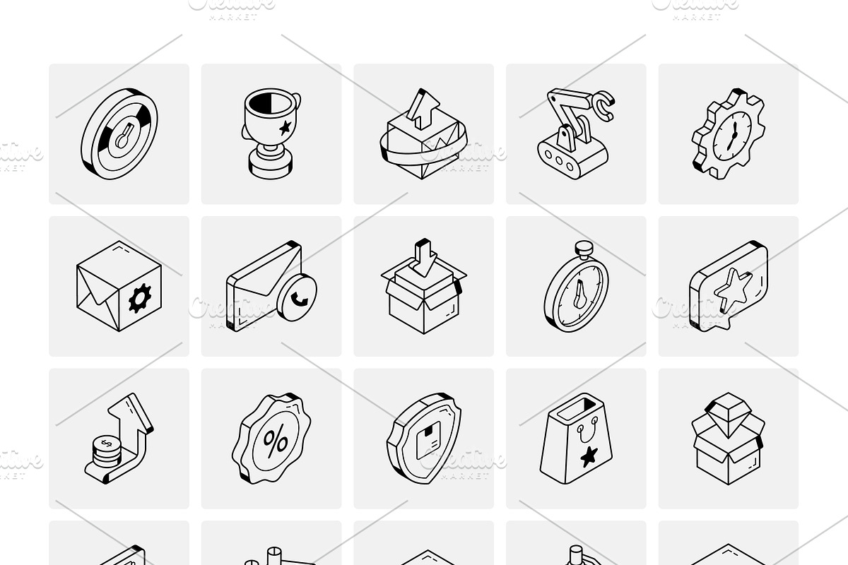 Isometric Product Management Icons, an Icon by Vectors Market (Photo 5 of 6)