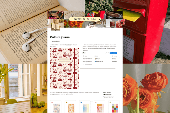 Culture journal - Notion template preview 7