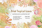 Tropical dried leaves set, an Illustration by svetodesign (Thumbnail 1 of 16)