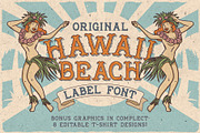 Hawaii Beach. Font & T-shirts, a Blackletter Font by VozzyStock (Thumbnail 1 of 9)