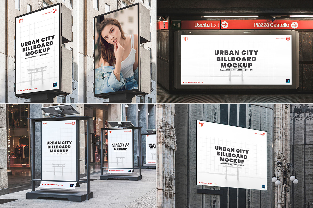 Urban City Billboard Mockups, an Advertising Mockup by Andre28