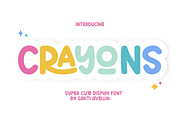Crayons - Cute Display Font, a Handwritten Font by SaktiAvellin (Thumbnail 1 of 8)