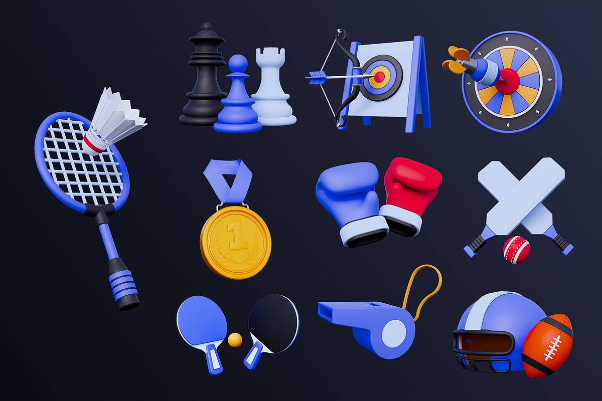 Sport and Game 3D Icon Pack #1, an Object 3D Model by deviapuspitasari2 (Photo 2 of 2)