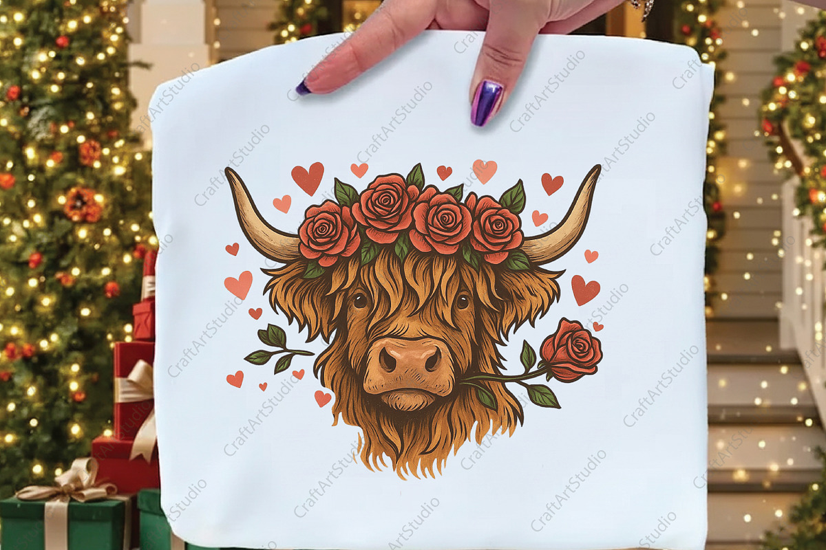 Valentine's Day Cow hearts PNG, an Illustration by CraftArtStudio (Photo 2 of 4)