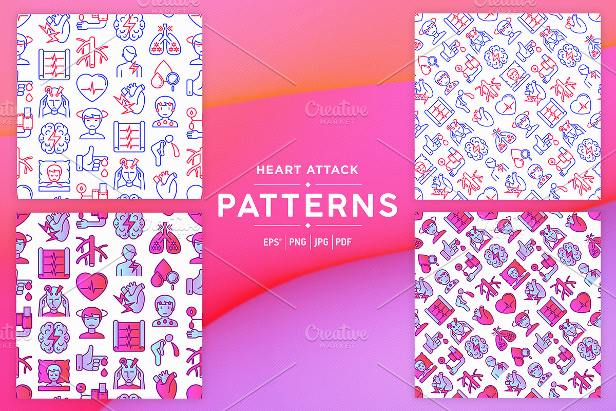 Heart Attack Patterns Collection, a Pattern Graphic by Alex Blogoodf (Photo 5 of 9)