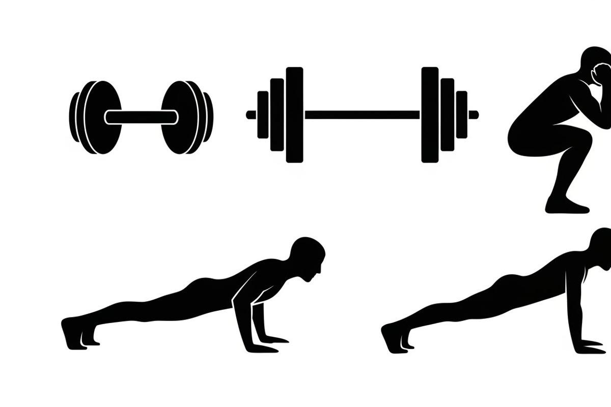 Fitness Workout Silhouette Icon Set, an Illustration by musafir_fashion (Photo 4 of 51)