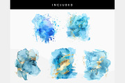 Blue and Gold Watercolor Texture, a Texture Illustration by ClipCraft (Thumbnail 7 of 8)