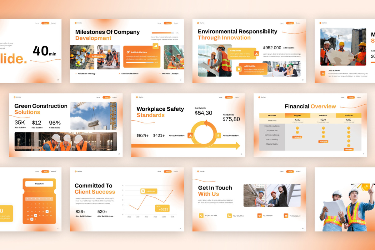 Construction Company Google Slides, a Presentation Template by Loin Studio (Photo 4 of 4)