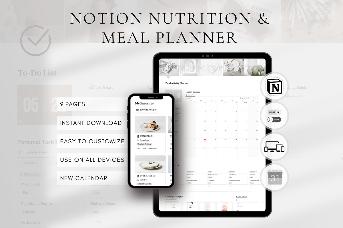 Digital Meal & Nutrition Planner, a Templates & Theme by BRANDcontent (Photo 1 of 8)