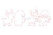 Santa Reindeer Christmas Laser Cut, a Seasonal Illustration by CraftArtStudio (Thumbnail 3 of 3)