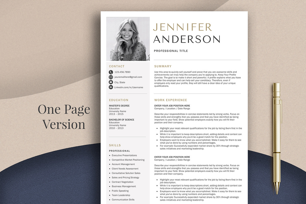 Resume Template | CV + Cover Letter, a Resume Template by Klamp Studio (Photo 2 of 9)