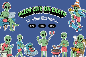 Alien life on earth 10 illustrations