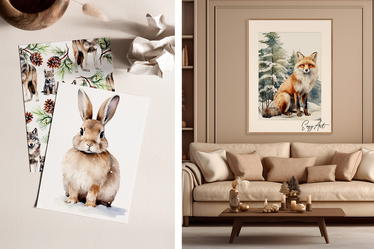 Winterfall watercolor collection, an Object Graphic by EasyArt (Photo 9 of 10)