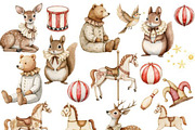 Watercolor Cute Circus Party, an Animal Illustration by JackArt (Thumbnail 5 of 6)