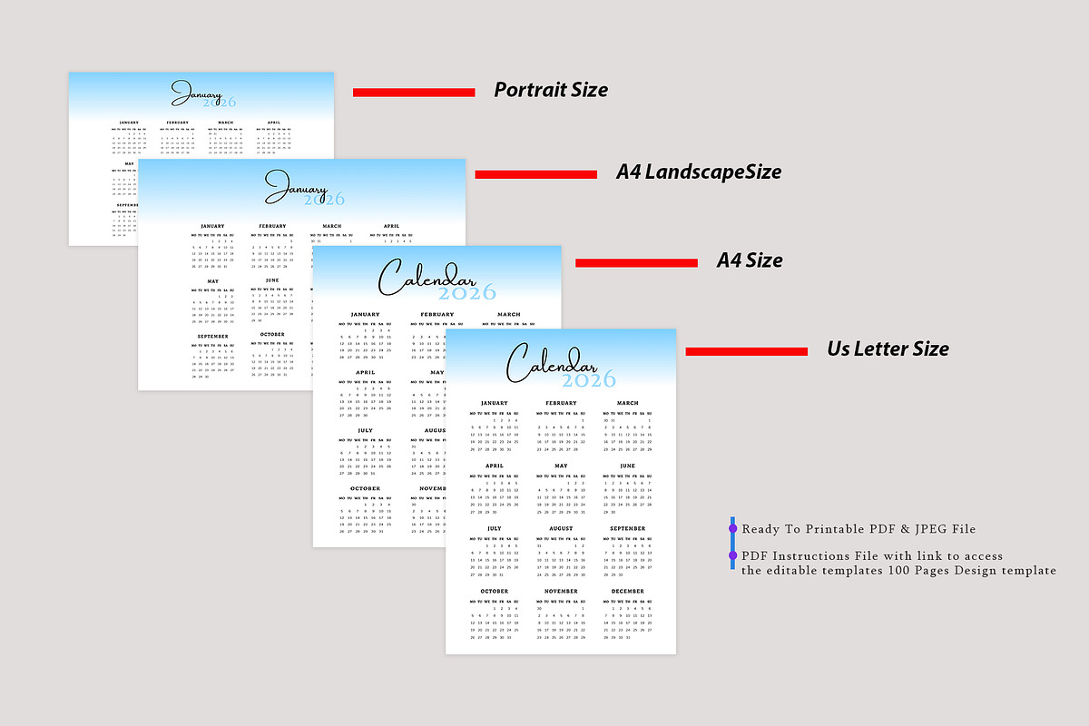Calendar Template/Calendar 2026, a Stationery Template by Design Zone (Photo 5 of 7)