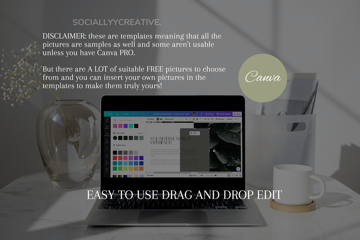 Floral Themed Canva Website Template, a Marketing Template by SociallyyCreative (Photo 6 of 10)