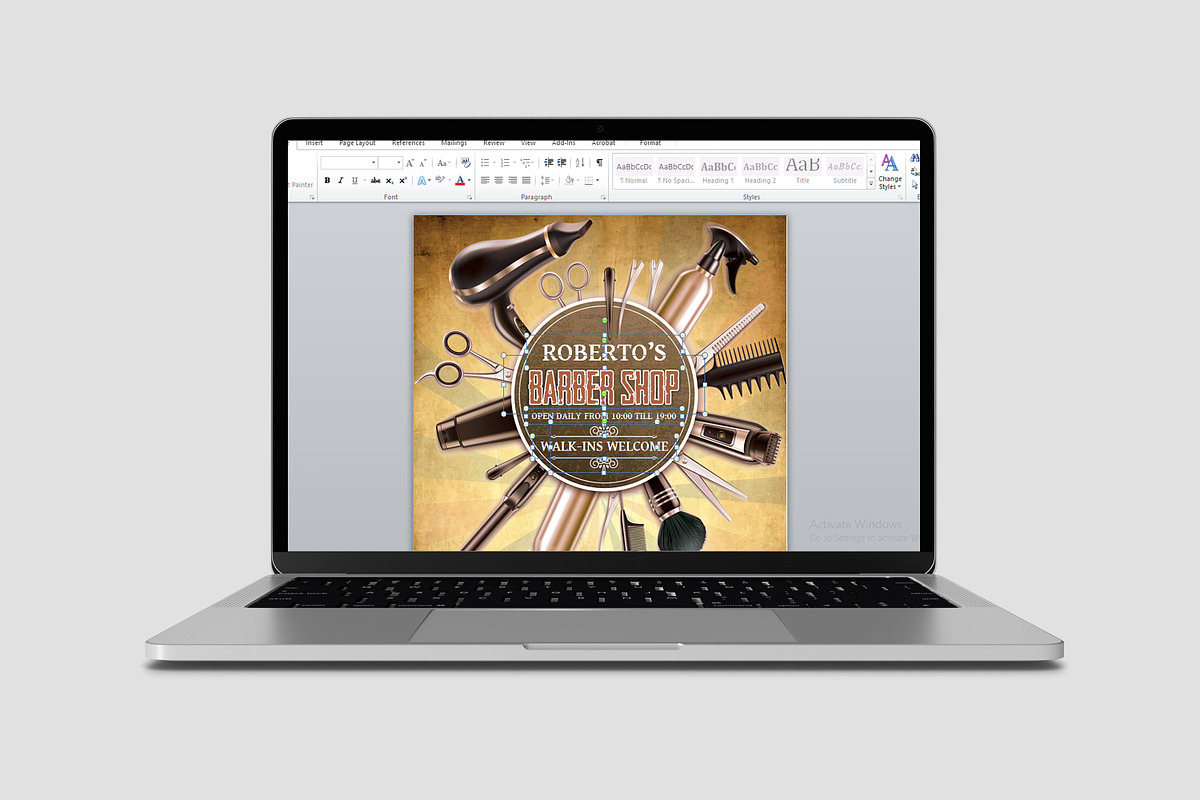 Barber Shop Flyer Template, a Flyer Template by Ultimate Template Shop (Photo 6 of 6)