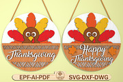 Happy Thanksgiving Door Sign SVG, a Pattern Graphic by Lasercutiny (Thumbnail 1 of 2)