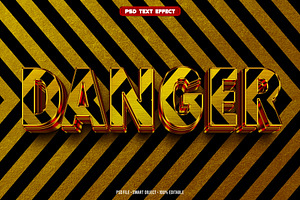 Danger 3D editable text effect