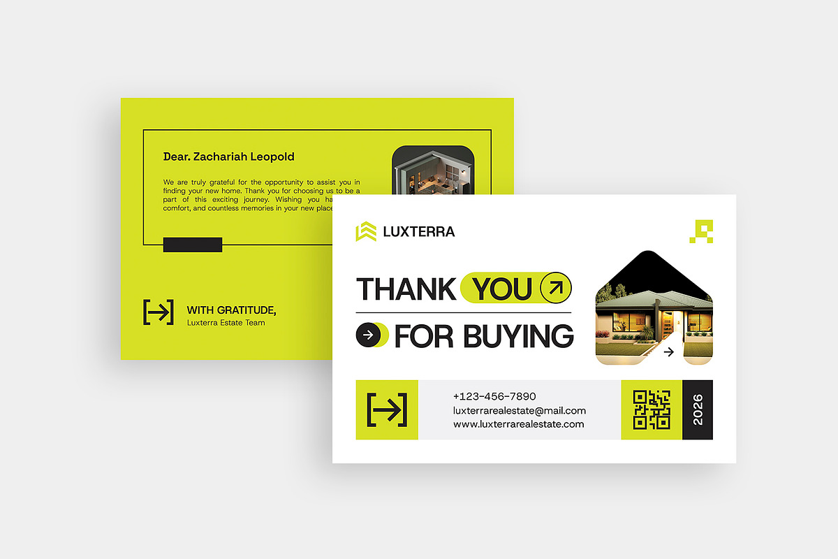 Luxterra Estate - Thank You Card, a Print Template by Esensifiksi.studio (Photo 2 of 3)