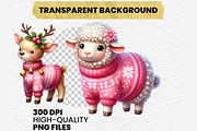 Pink Jumper Animals Christmas Clipar, an Illustration by Dream Creation (Thumbnail 7 of 7)