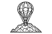 Hot Air Balloon Silhouette Bundle, an Object Illustration by Gaye Art (Thumbnail 9 of 31)