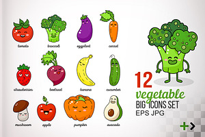 Cartoon funny vegetable.