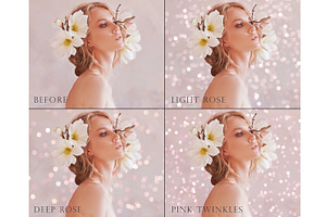 Rose Gold Bokeh Overlays