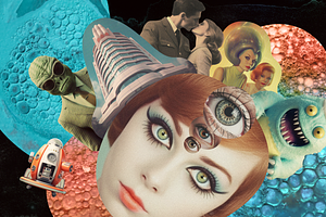 Retro Futuristic Movies Collage Kit