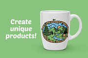 mountain view in the morning, a Seasonal Illustration by gunaonedesign (Thumbnail 2 of 5)