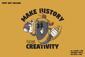 retro happy spray paint, a Branding & Logo Template by Judsart