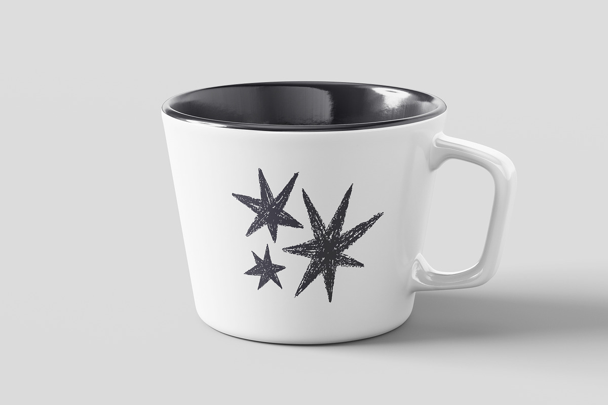Stars set. Crayon textured doodles, an Object Graphic by Good Studio (Photo 4 of 6)
