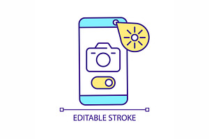Smartphone ambient light sensor RGB, an Outline Icon by IMG Visuals