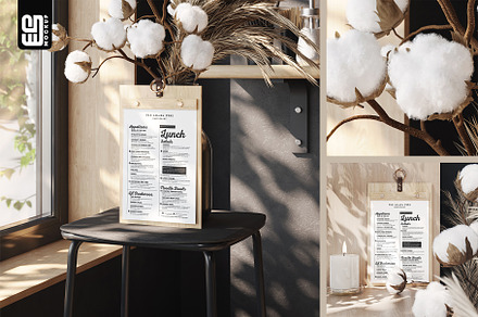 Menu Holder with Strap Mockup