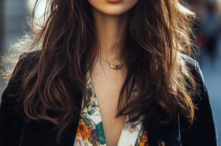 Trendy young woman with long wavy, a Beauty & Fashion Photo by MistyDay